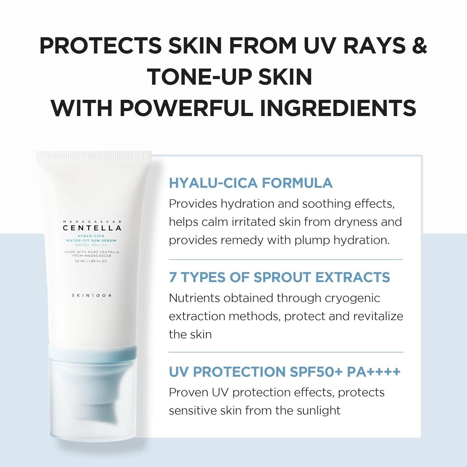 Madagascar Centella Hyalu-Cica Water fit sun serum